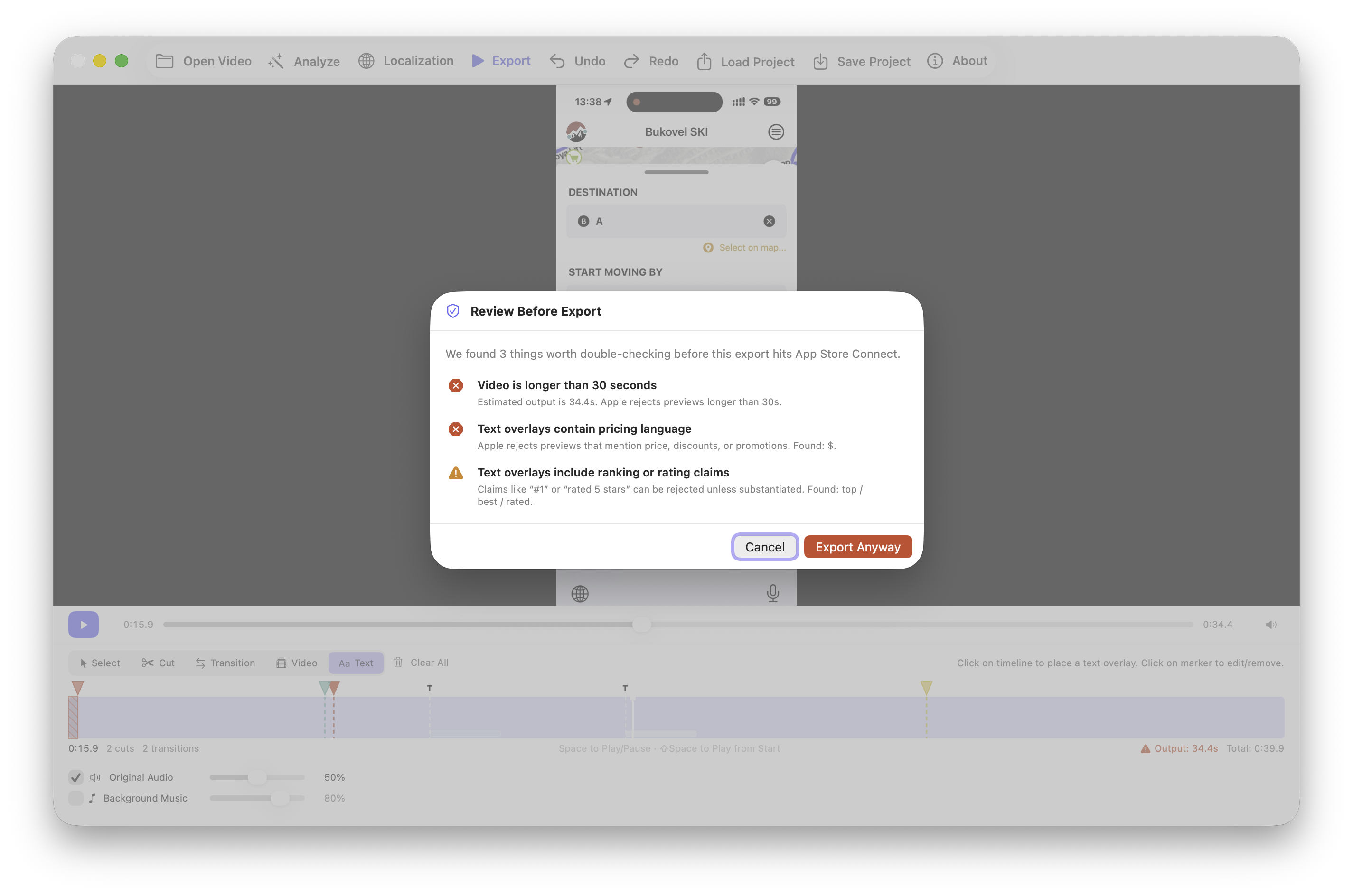App Store Preview Studio main editor